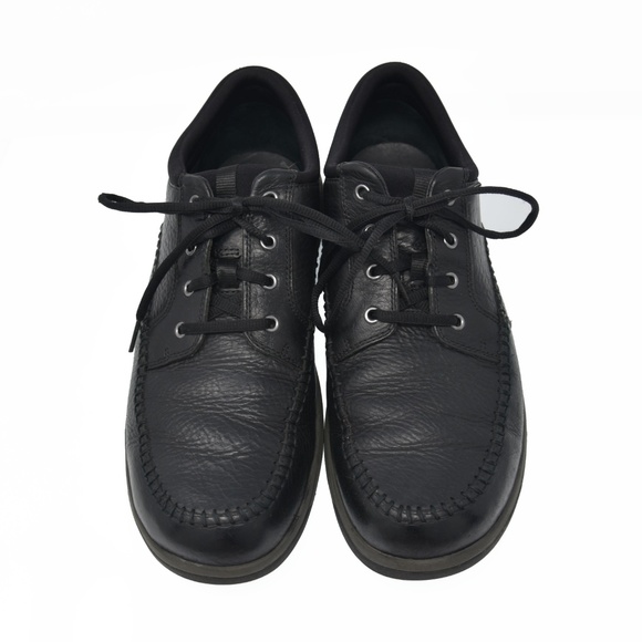 *CLARKS Sz 12M Black Leather Oxford Comfort Moc main image 4